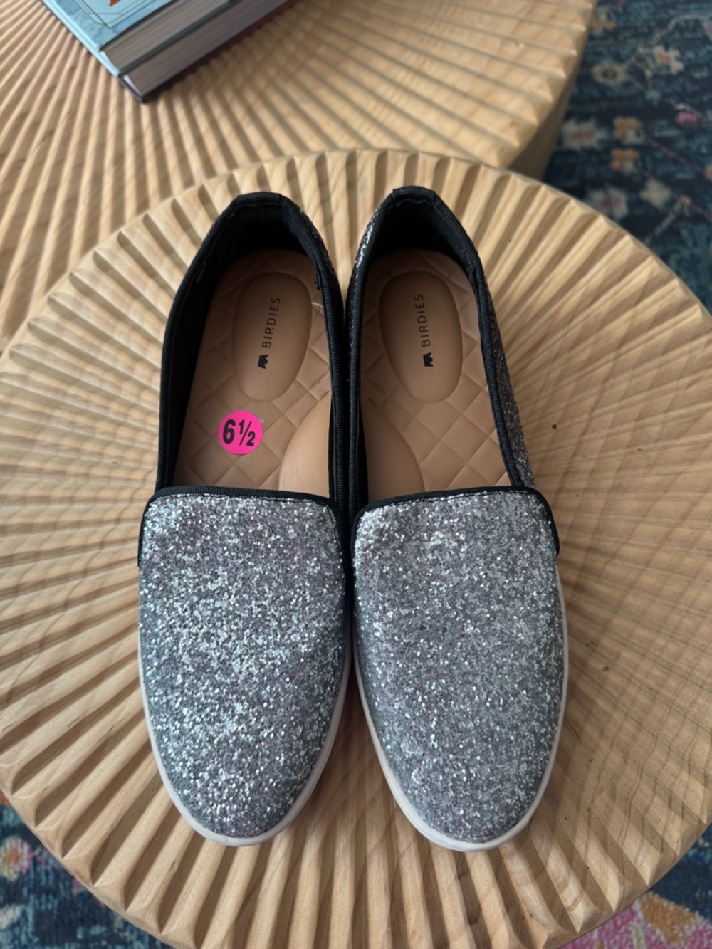 Birdies The Swift Sneaker in Crushed Chrome 6.5 Glitter Sparkles Comfort